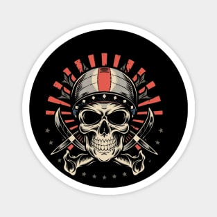 Rebellious Spirit Skull Ink - Defiant Tattoo Design Magnet